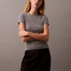 Baumwoll-T-Shirt mit Konturrippen Baumwoll-T-Shirt mit Konturrippen