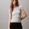 Baumwoll-T-Shirt mit Konturrippen Baumwoll-T-Shirt mit Konturrippen