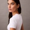 Baumwoll-T-Shirt mit Konturrippen Baumwoll-T-Shirt mit Konturrippen