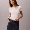 Baumwoll-T-Shirt mit Konturrippen Baumwoll-T-Shirt mit Konturrippen