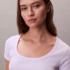 Baumwoll-T-Shirt mit Konturrippen