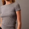 Baumwoll-T-Shirt mit Konturrippen Baumwoll-T-Shirt mit Konturrippen