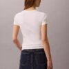 Baumwoll-T-Shirt mit Konturrippen Baumwoll-T-Shirt mit Konturrippen