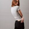 Baumwoll-T-Shirt mit Konturrippen Baumwoll-T-Shirt mit Konturrippen