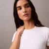 Baumwoll-T-Shirt mit Konturrippen Baumwoll-T-Shirt mit Konturrippen