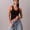 Baumwoll-Tanktop mit Konturrippbündchen Baumwoll-Tanktop mit Konturrippbündchen