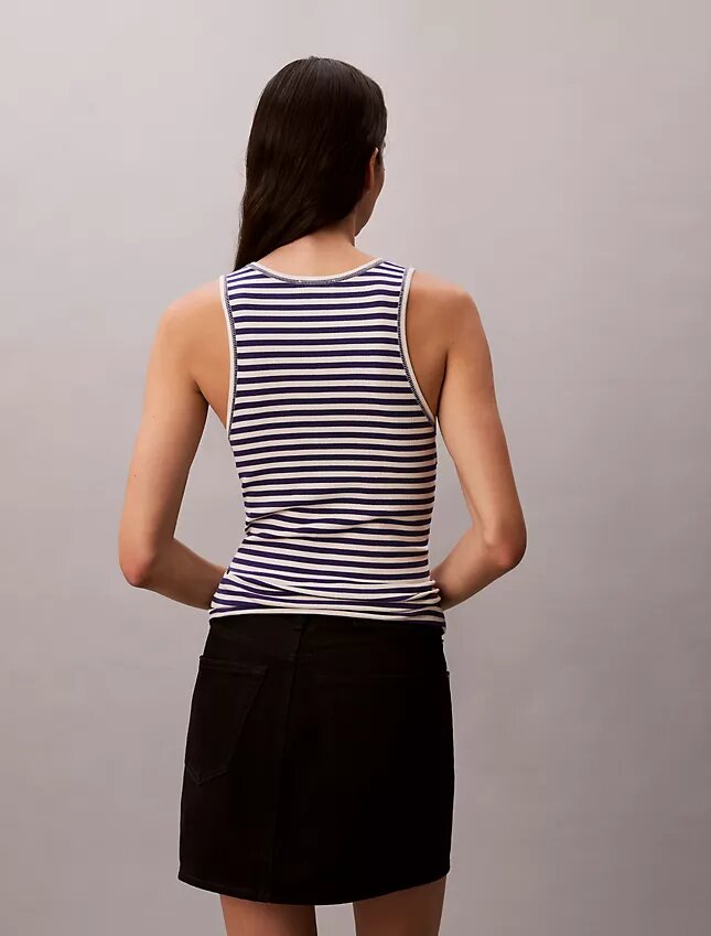 Baumwoll-Tanktop mit Konturrippbündchen Baumwoll-Tanktop mit Konturrippbündchen