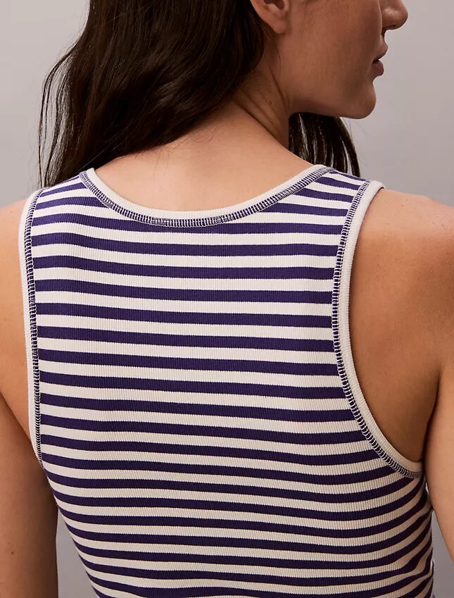 Baumwoll-Tanktop mit Konturrippbündchen Baumwoll-Tanktop mit Konturrippbündchen