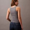 Baumwoll-Tanktop mit Konturrippbündchen Baumwoll-Tanktop mit Konturrippbündchen