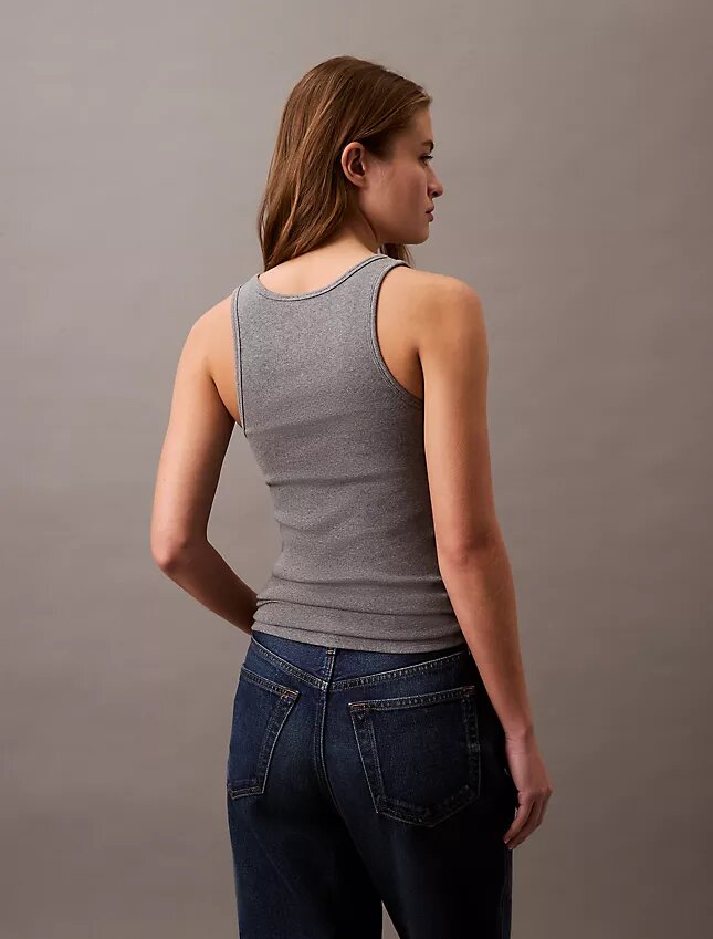 Baumwoll-Tanktop mit Konturrippbündchen Baumwoll-Tanktop mit Konturrippbündchen