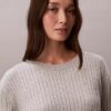 Baumwollpullover mit Zopfmuster