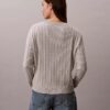Baumwollpullover mit Zopfmuster