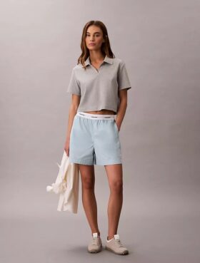 Baumwollshorts mit Logo-Bund
