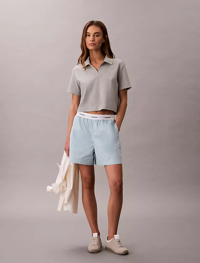Baumwollshorts mit Logo-Bund Baumwollshorts mit Logo-Bund