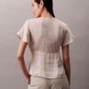 Bedruckte Satinbluse mit V-Ausschnitt Bedruckte Satinbluse mit V-Ausschnitt