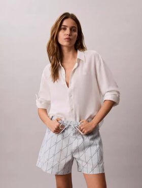 Bedruckte Shorts aus Baumwollpopeline
