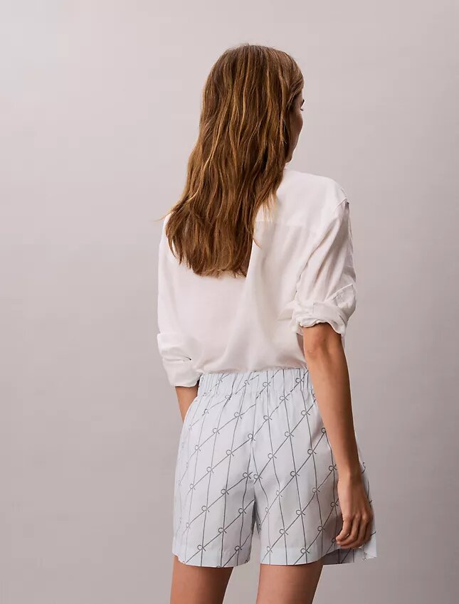 Bedruckte Shorts aus Baumwollpopeline Bedruckte Shorts aus Baumwollpopeline