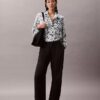 Bedrucktes, locker sitzendes Utility Shirt mit Knopfleiste