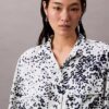 Bedrucktes, locker sitzendes Utility Shirt mit Knopfleiste