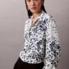 Bedrucktes, locker sitzendes Utility Shirt mit Knopfleiste