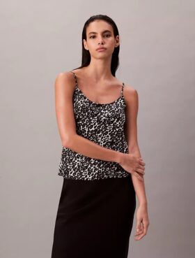 Bedrucktes Satin-Top