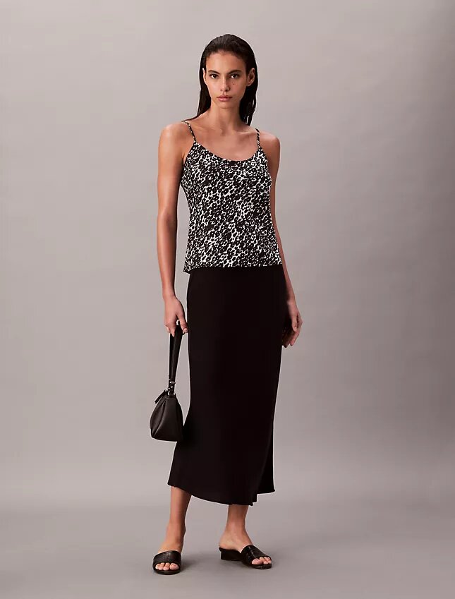 Bedrucktes Satin-Top Bedrucktes Satin-Top