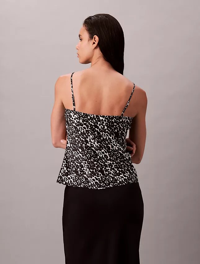Bedrucktes Satin-Top Bedrucktes Satin-Top