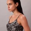 Bedrucktes Satin-Top Bedrucktes Satin-Top