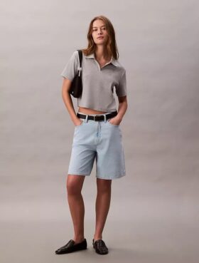 Bermuda-Shorts aus Leinenmischung im Relaxed-Denim-Stil