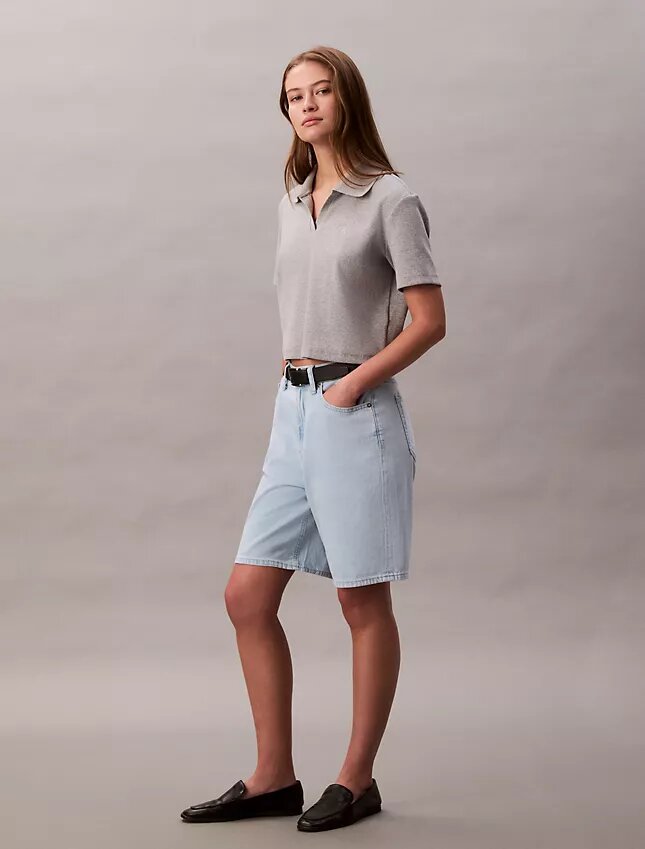 Bermuda-Shorts aus Leinenmischung im Relaxed-Denim-Stil Bermuda-Shorts aus Leinenmischung im Relaxed-Denim-Stil