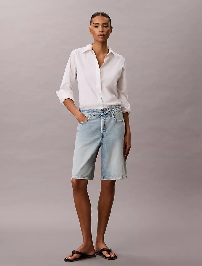 Bermudashorts aus Denim mit Logo Bermudashorts aus Denim mit Logo