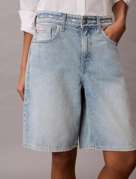 Bermudashorts aus Denim mit Logo
