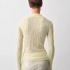 Bernsteinfarbener gerippter Polo-Pullover Bernsteinfarbener gerippter Polo-Pullover