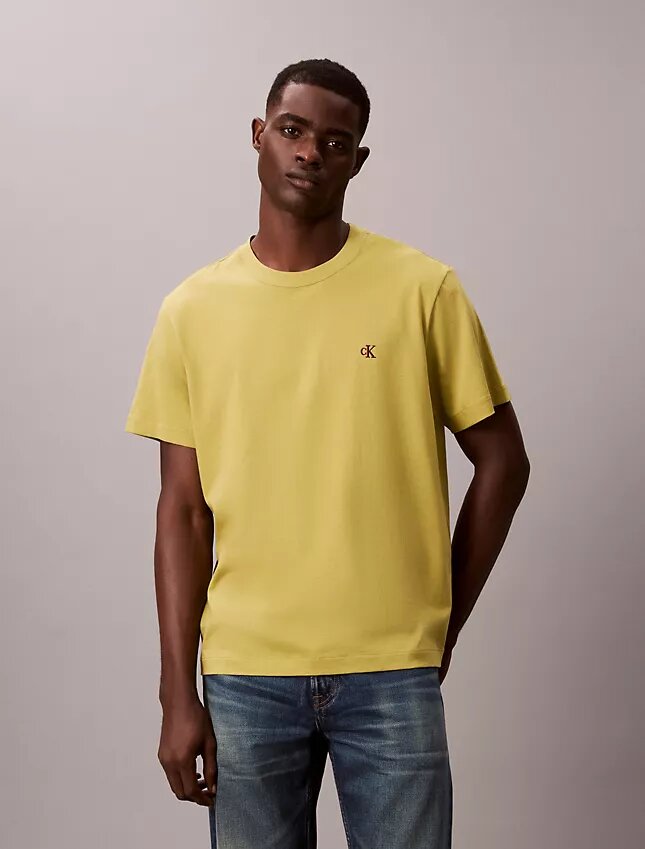 Besticktes Monogram-T-Shirt in lockerer Passform Besticktes Monogram-T-Shirt in lockerer Passform
