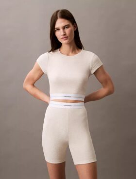 Bike-Shorts aus Cotton Stretch-Rippstoff