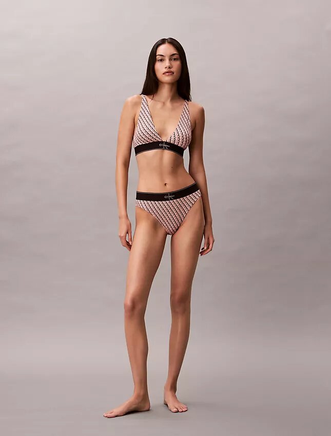 Bikini mit hoher Taille aus Microfiber-Stretch mit grafischem Monogram Bikini mit hoher Taille aus Microfiber-Stretch mit grafischem Monogram