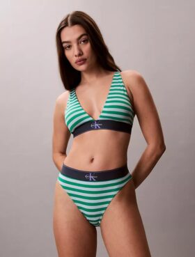 Bikini mit hoher Taille aus Microfiber-Stretch mit grafischem Monogram