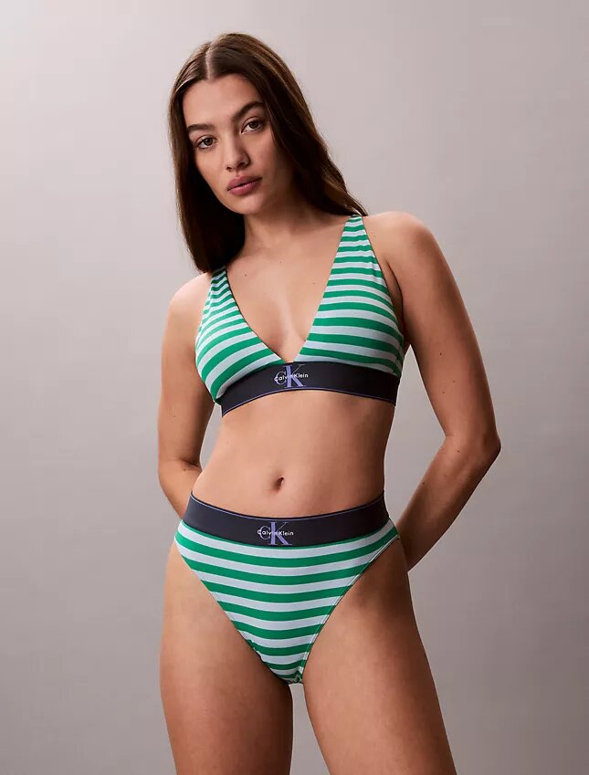 Bikini mit hoher Taille aus Microfiber-Stretch mit grafischem Monogram Bikini mit hoher Taille aus Microfiber-Stretch mit grafischem Monogram