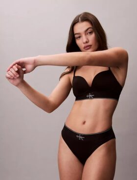 Bikini mit hoher Taille aus Microfiber-Stretch mit grafischem Monogram