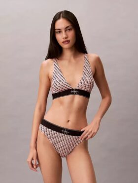 Bikini mit hoher Taille aus Microfiber-Stretch mit grafischem Monogram
