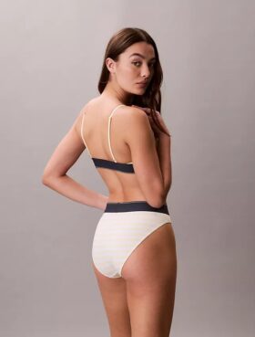 Bikini mit hoher Taille aus Microfiber-Stretch mit grafischem Monogram