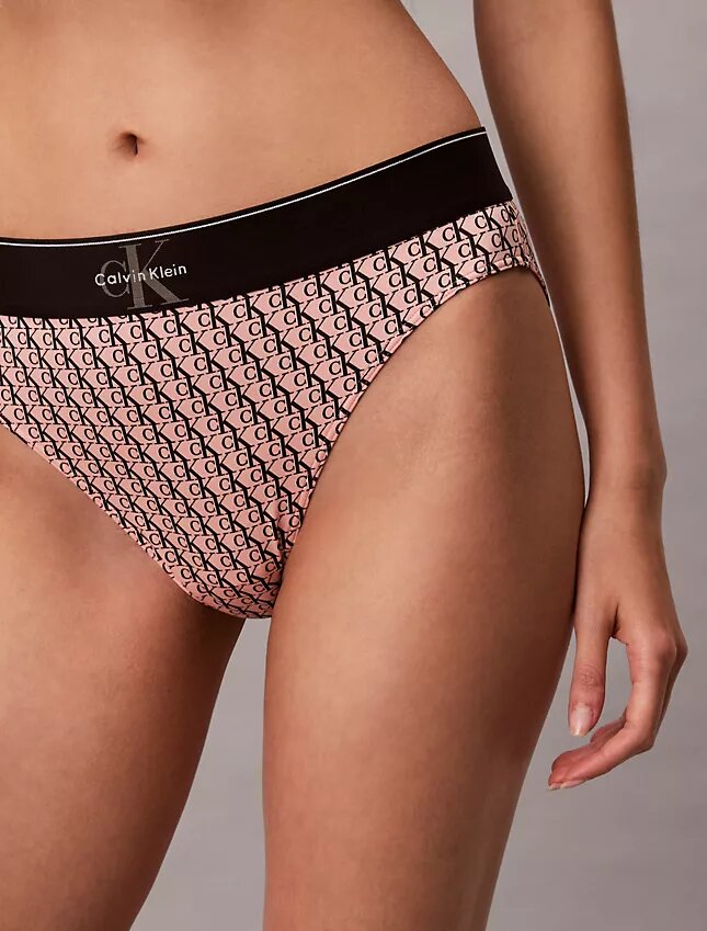 Bikini mit hoher Taille aus Microfiber-Stretch mit grafischem Monogram Bikini mit hoher Taille aus Microfiber-Stretch mit grafischem Monogram