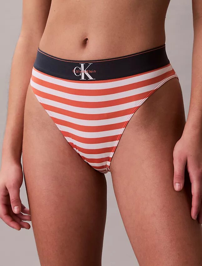 Bikini mit hoher Taille aus Microfiber-Stretch mit grafischem Monogram Bikini mit hoher Taille aus Microfiber-Stretch mit grafischem Monogram