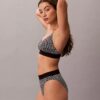 Bikini mit hoher Taille aus Microfiber-Stretch mit grafischem Monogram Bikini mit hoher Taille aus Microfiber-Stretch mit grafischem Monogram