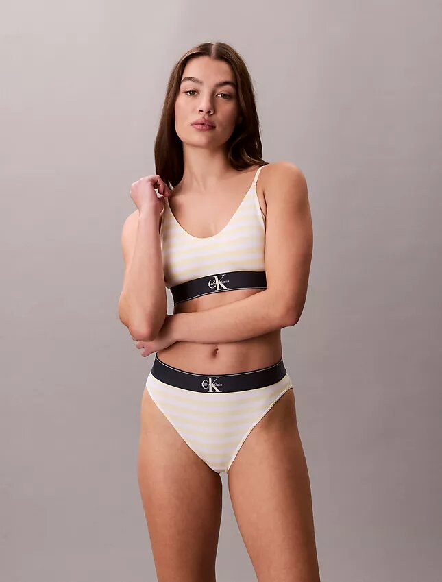 Bikini mit hoher Taille aus Microfiber-Stretch mit grafischem Monogram Bikini mit hoher Taille aus Microfiber-Stretch mit grafischem Monogram