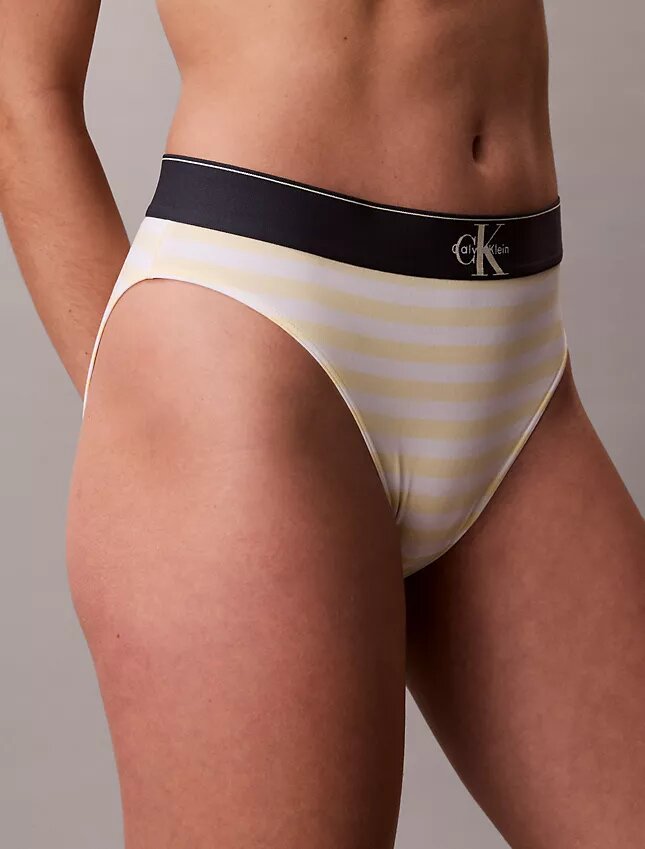 Bikini mit hoher Taille aus Microfiber-Stretch mit grafischem Monogram Bikini mit hoher Taille aus Microfiber-Stretch mit grafischem Monogram