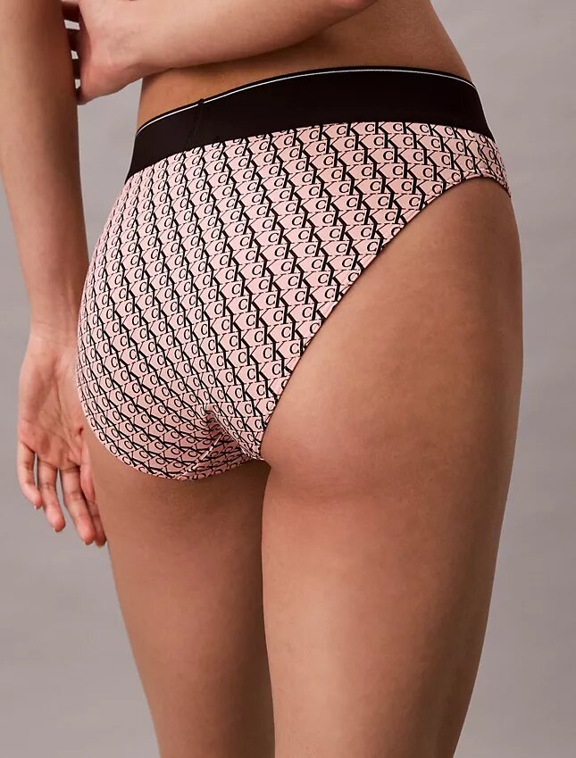 Bikini mit hoher Taille aus Microfiber-Stretch mit grafischem Monogram Bikini mit hoher Taille aus Microfiber-Stretch mit grafischem Monogram