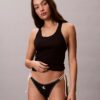 Bikini-Unterteile mit grafischem Monogram und seitlichen Bändern Bikini-Unterteile mit grafischem Monogram und seitlichen Bändern