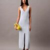 Bouclé-Rippen-Midi-Kleid ohne Ärmel Bouclé-Rippen-Midi-Kleid ohne Ärmel
