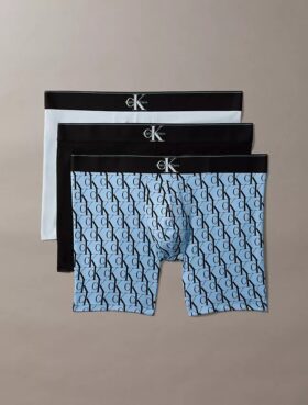 Boxer Briefs aus Cotton Stretch mit Monogram-Grafik, 3er-Pack